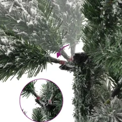 vidaXL Kunstmatige Inklapbare Kerstboom 150 LED's Groen en Wit 120 cm