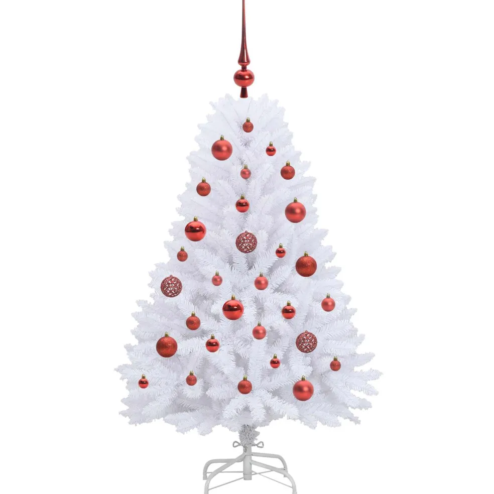 vidaXL Kunstmatige Inklapbare Kerstboom Wit 120 cm PVC en staal