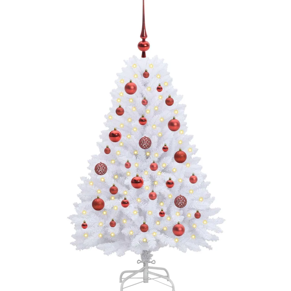 vidaXL Kunstmatige Inklapbare Kerstboom Wit 120 cm PVC en staal