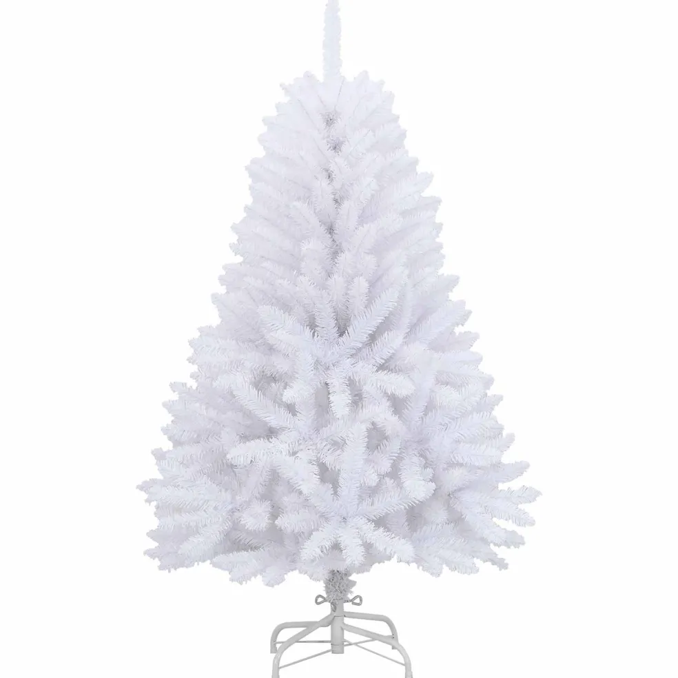 vidaXL Kunstmatige Inklapbare Kerstboom Wit 120 cm PVC en staal