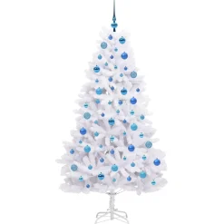 vidaXL Kunstmatige Inklapbare Kerstboom Wit 180 cm PVC en staal