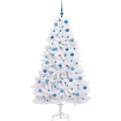 vidaXL Kunstmatige Inklapbare Kerstboom Wit 180 cm PVC en staal