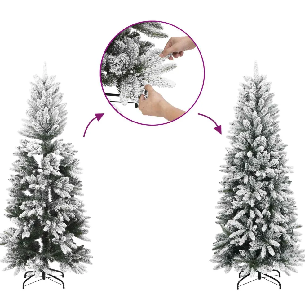vidaXL Kunstmatige Inklapbare Kerstboom Wit 180 cm PVC en staal