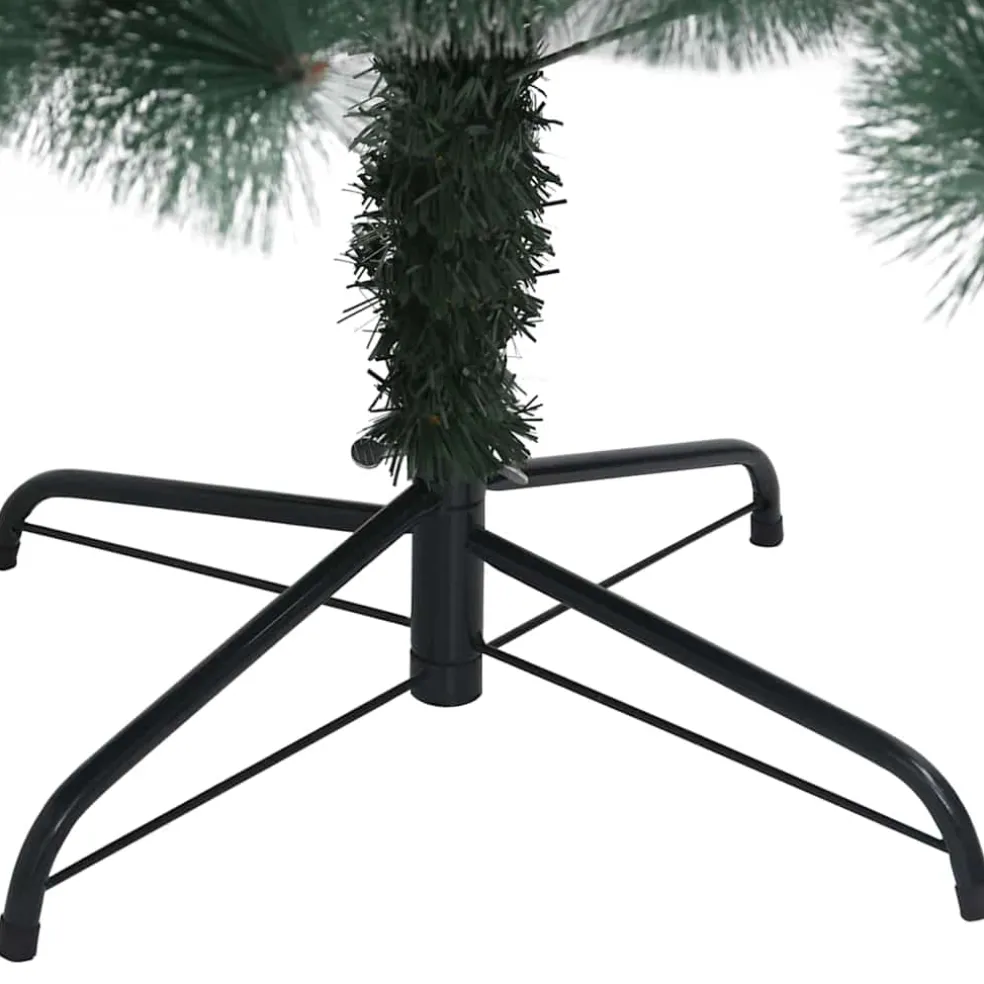 vidaXL Kunstmatige voorverlichte kerstboom met bollen set Groen 120 cm