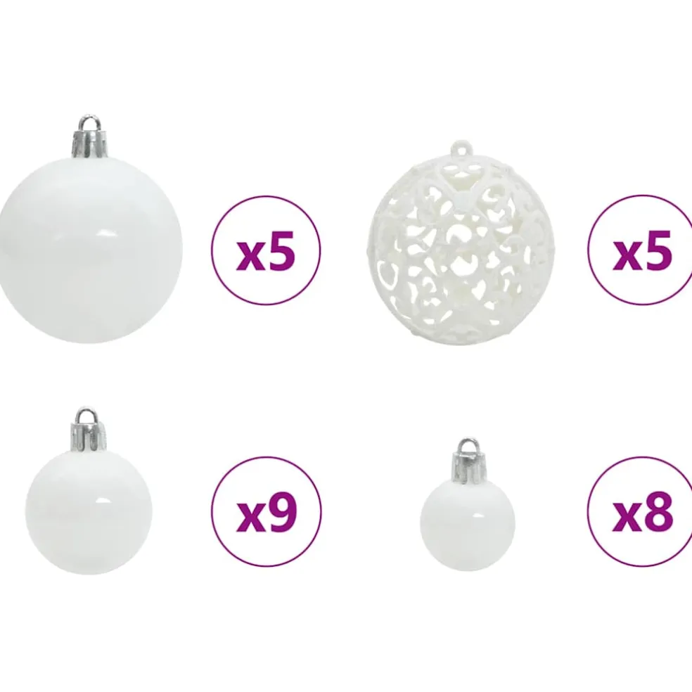 vidaXL Kunstmatige Voorverlichte Kerstboom met Ballenset Groen 120 cm