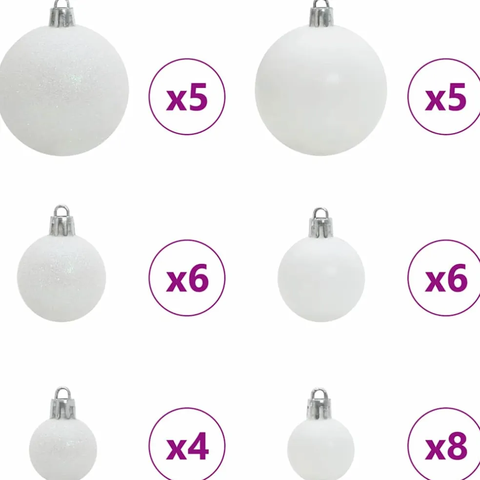 vidaXL Kunstmatige Voorverlichte Kerstboom met Ballenset Groen 120 cm