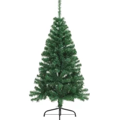 vidaXL Kunstmatig Voorverlicht Kerstboom met 150 LED Groen 120 cm PVC