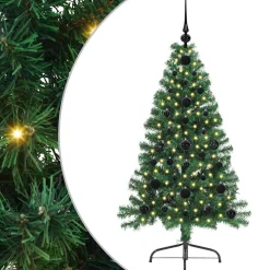vidaXL Kunstmatig Voorverlicht Kerstboom met 150 LED Groen 120 cm PVC