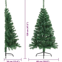 vidaXL Kunstmatig Voorverlicht Kerstboom met 150 LED Groen 120 cm PVC