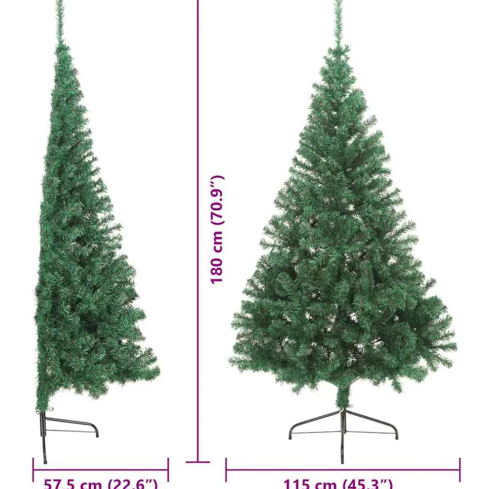 vidaXL Kunstmatig Voorverlicht Kerstboom met 300 LED Groen 180 cm PVC