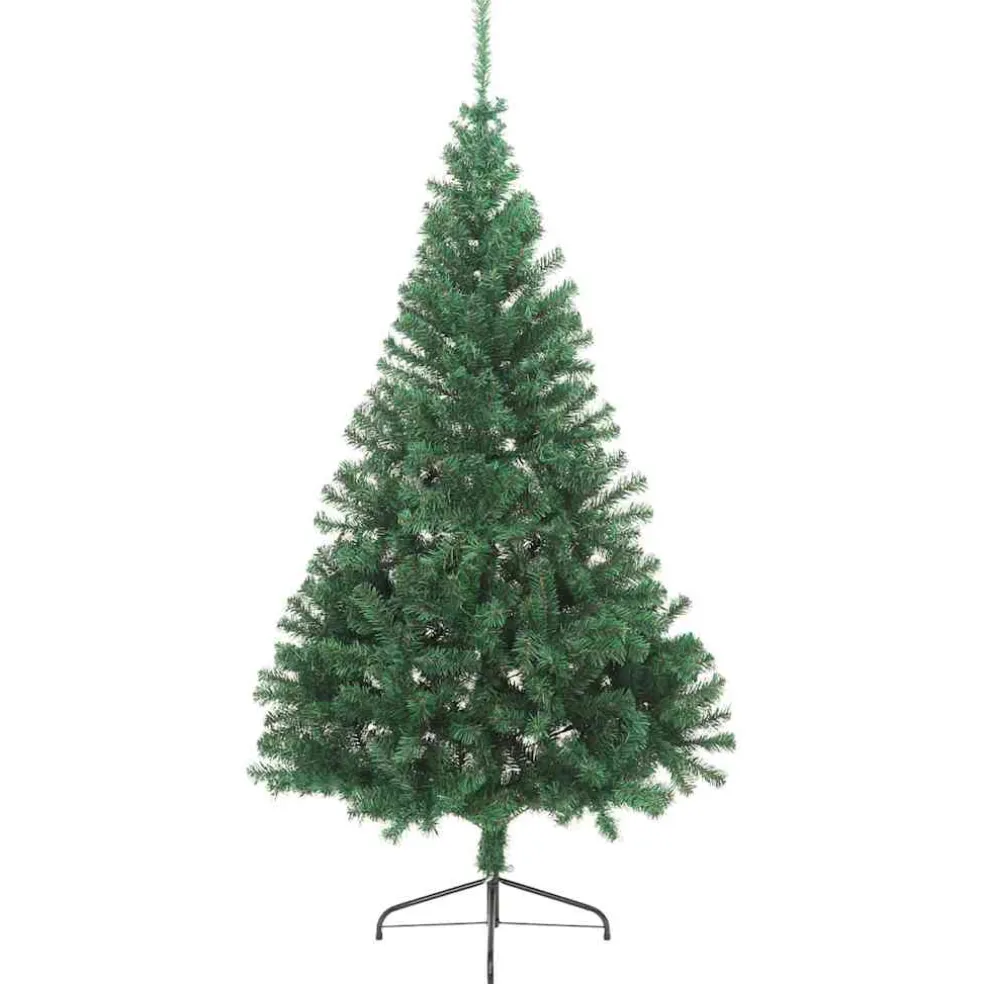 vidaXL Kunstmatig Voorverlicht Kerstboom met 300 LED Groen 180 cm PVC