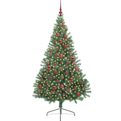 vidaXL Kunstmatig Voorverlicht Kerstboom met 300 LED Groen 180 cm PVC