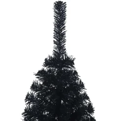 vidaXL Kunstmatig Voorverlicht Kerstboom met 150 LED Zwart 120 cm PVC