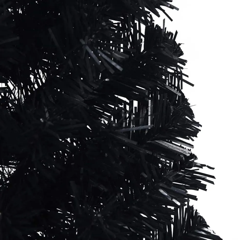 vidaXL Kunstmatig Voorverlicht Kerstboom met 150 LED Zwart 120 cm PVC