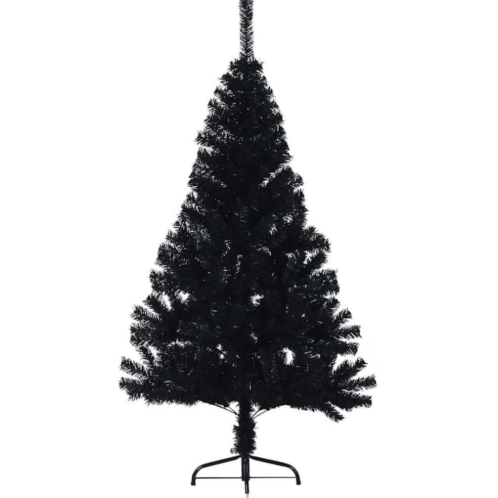 vidaXL Kunstmatig Voorverlicht Kerstboom met 150 LED Zwart 120 cm PVC