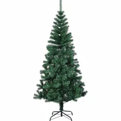 vidaXL Kunstmatig Voorverlicht Kerstboom Groen 120 cm PVC en Metaal