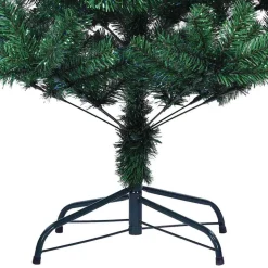 vidaXL Kunstmatig Voorverlicht Kerstboom Groen 120 cm PVC en Metaal