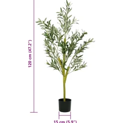vidaXL Kunstolijfboom 450 blaadjes 120 cm groen