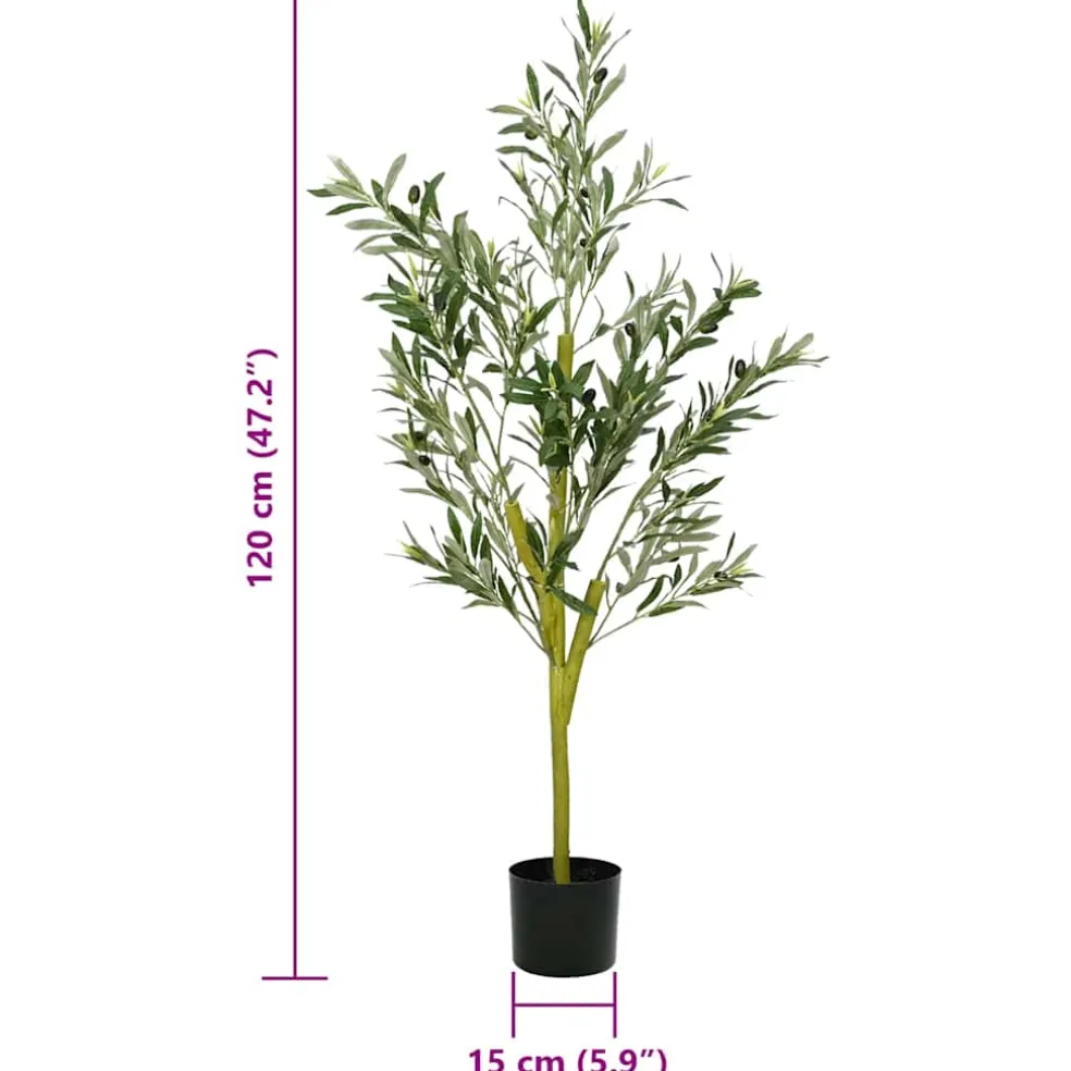 vidaXL Kunstolijfboom 450 blaadjes 120 cm groen