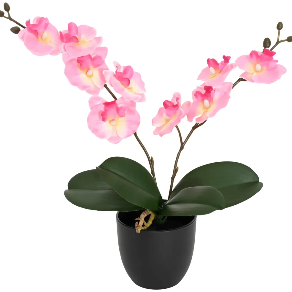 vidaXL Kunstorchidee Plant Roze 36 x 10 x 30 cm Stof, PE en PEVA