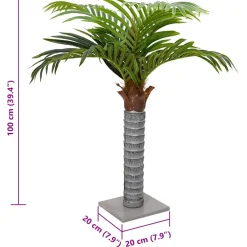 vidaXL Kunstpalmboom 6 bladeren 100 cm groen