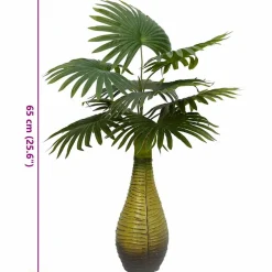 vidaXL Kunstpalmplant 9 bladeren 65 cm groen