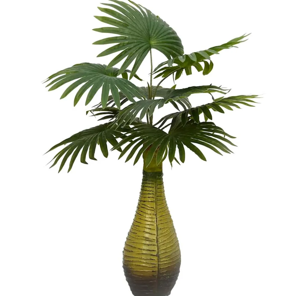 vidaXL Kunstpalmplant 9 bladeren 65 cm groen