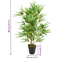 vidaXL Kunstplant bamboe 368 bladeren 80 cm groen