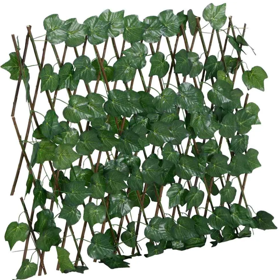 vidaXL Kunstplant druivenblad op latwerk uittrekbaar 180x60 cm groen
