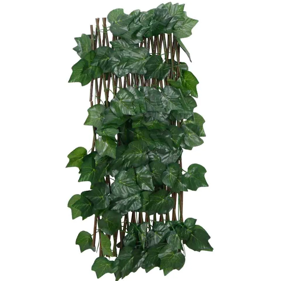 vidaXL Kunstplant druivenblad op latwerk uittrekbaar 180x60 cm groen