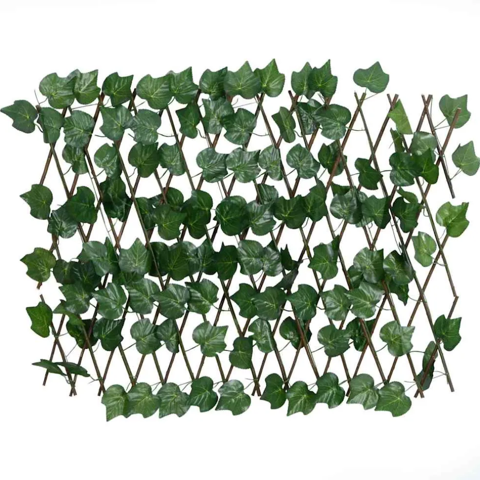 vidaXL Kunstplant druivenblad op latwerk uittrekbaar 180x60 cm groen