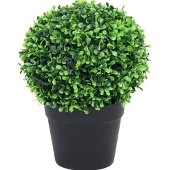 vidaXL Kunstplanten met pot 2 st buxus bolvorming 33 cm groen