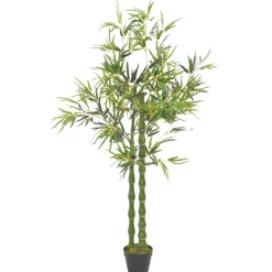 vidaXL Kunstplant met pot bamboe 160 cm groen