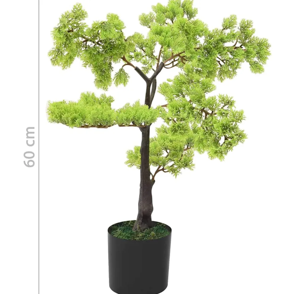 vidaXL Kunstplant met pot cipres bonsai 60 cm groen