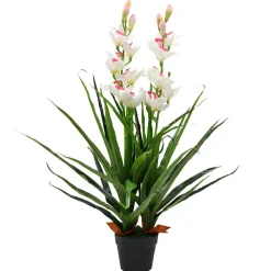 vidaXL Kunstplant met pot cymbidium orchidee 100 cm groen