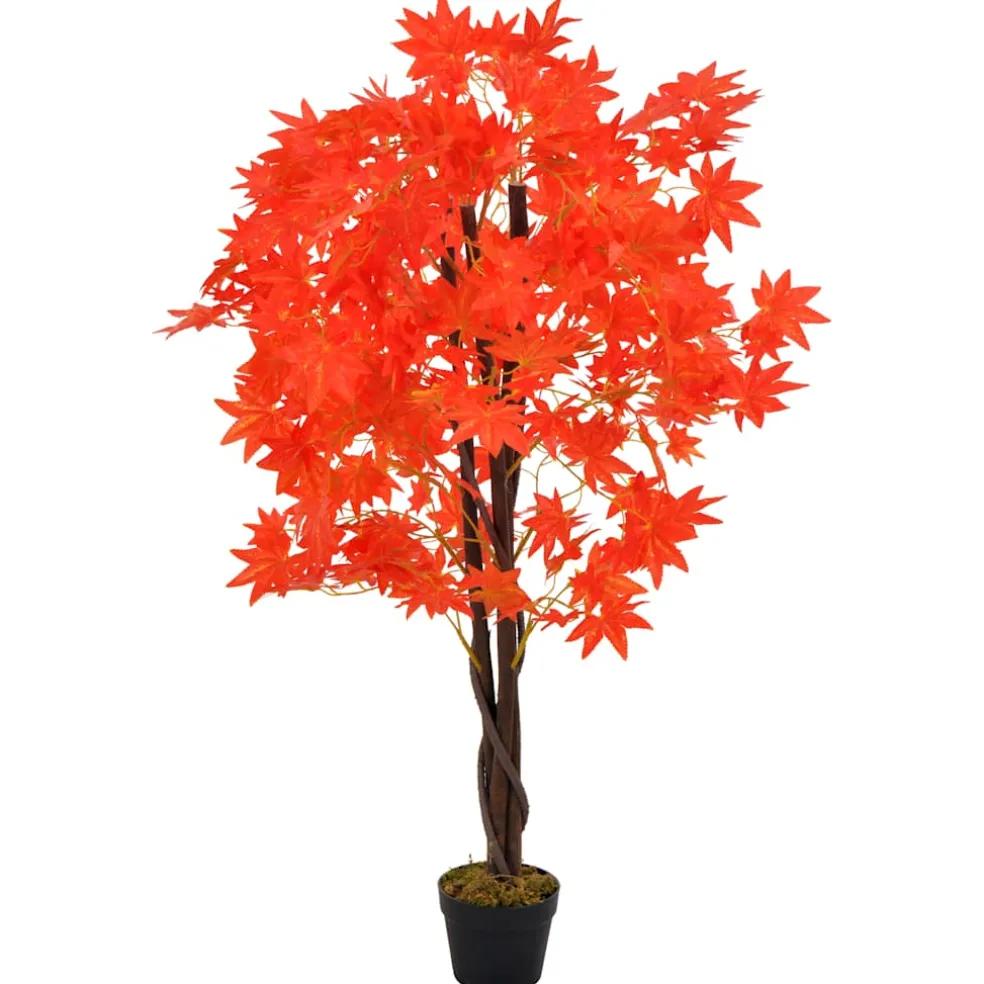 vidaXL Kunstplant met pot esdoorn 120 cm rood