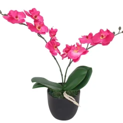 vidaXL Kunstplant orchidee met pot 30 cm rood