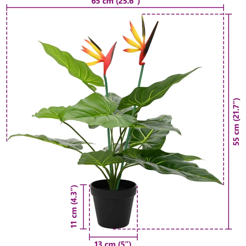 vidaXL Kunst Strelitzia Plant Groen 70 x 18 x 155 cm Stof en PE