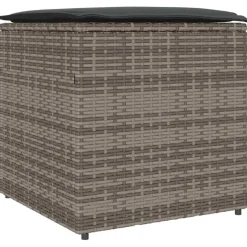 vidaXL Kussenbox met opslag Grijs 50 x 50 x 50 cm poly rattan