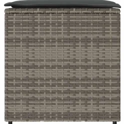 vidaXL Kussenbox met opslag Grijs 50 x 50 x 50 cm poly rattan