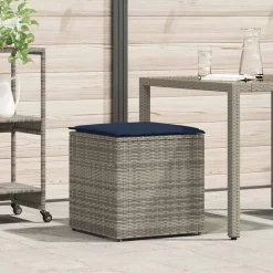 vidaXL Kussenbox met opslag Grijs 50 x 50 x 50 cm poly rattan