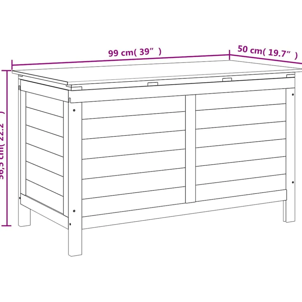 vidaXL Kussenbox 99x50x56,5 cm massief vurenhout
