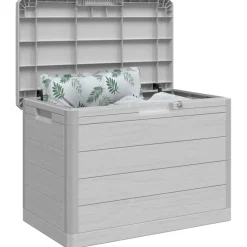 vidaXL Kussenbox 77,5x44,5x53 cm polypropeen grijs