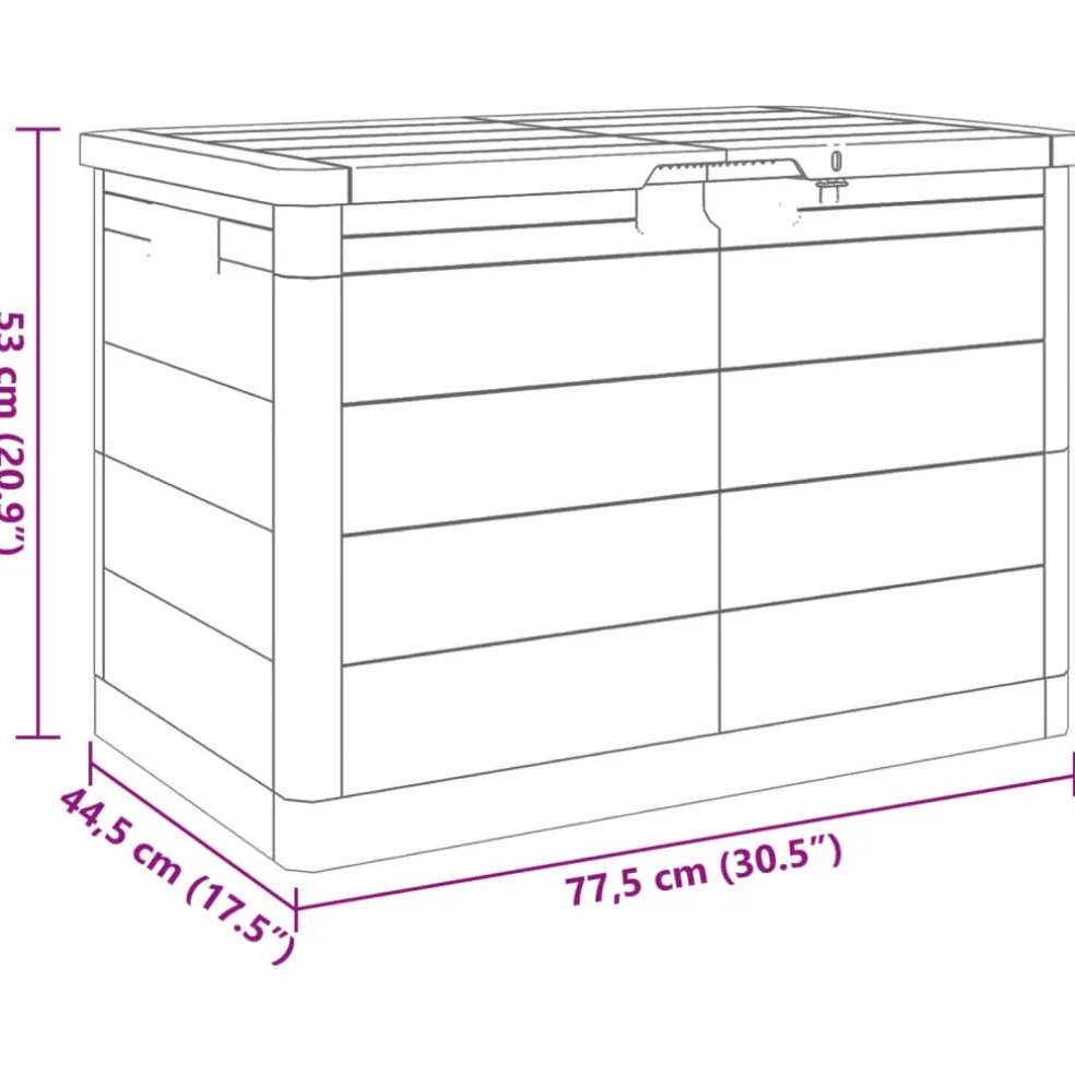vidaXL Kussenbox 77,5x44,5x53 cm polypropeen grijs
