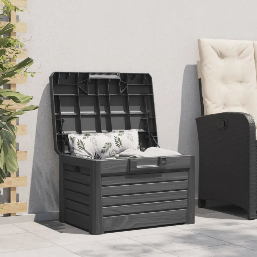 vidaXL Kussenbox 73x50,5x46,5 cm polypropeen antracietkleurig