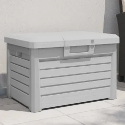 vidaXL Kussenbox 73x50,5x46,5 cm polypropeen grijs