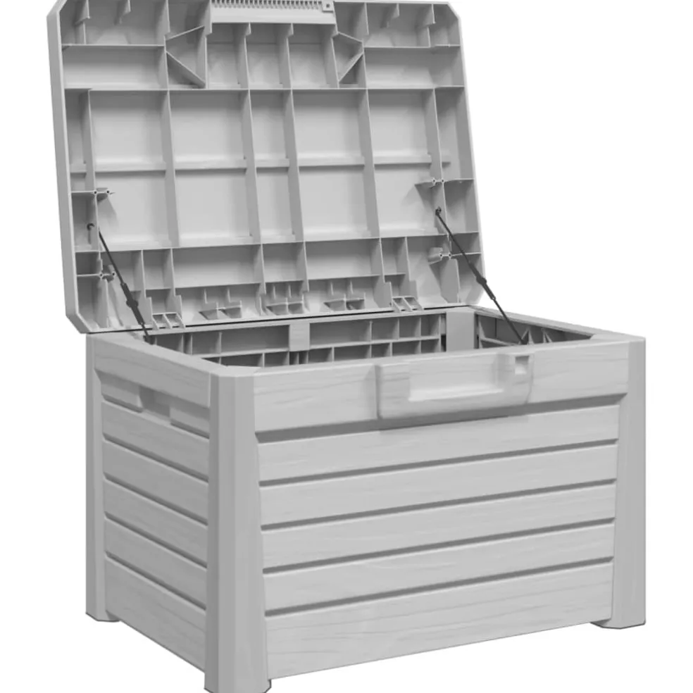 vidaXL Kussenbox 73x50,5x46,5 cm polypropeen grijs