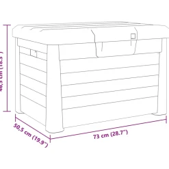 vidaXL Kussenbox 73x50,5x46,5 cm polypropeen grijs