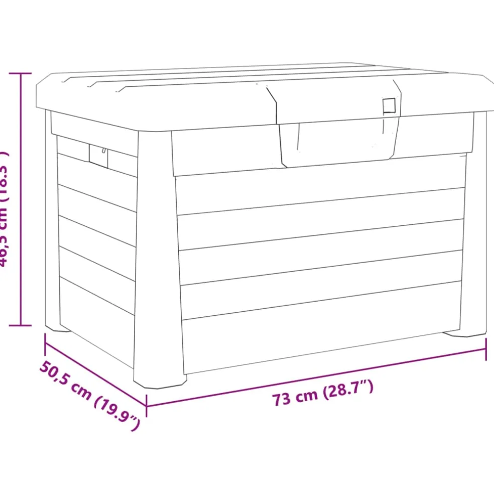 vidaXL Kussenbox 73x50,5x46,5 cm polypropeen grijs