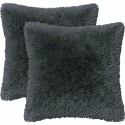 vidaXL Kussen met kussen HEERLEN 2 st Antraciet PV Fleece